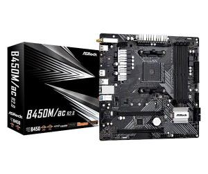 Płyta ASRock B450M/AC R2.0 /AMD B450/DDR4/SATA3/M.2/USB3.0/PCIe3.0/WiFi/BT/AM4/mATX