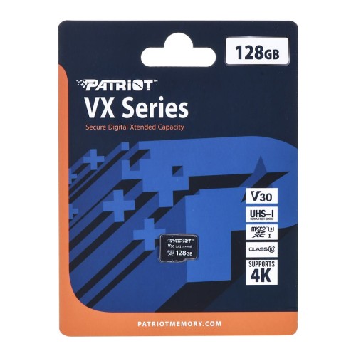 Patriot VX Micro SDXC 128GB 90/80 MB/s V30 U3 UHS-I - 2161945