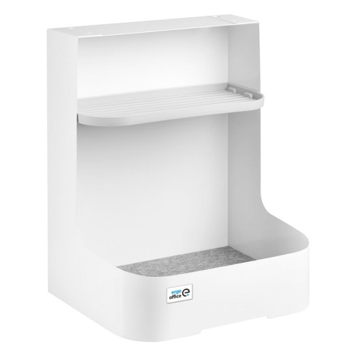 Pojemnik podbiurkowy / organizer z półką na akcesoria Ergo Office, biały, max. 5kg, ER-442 - 1887564