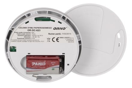 ORNO CZUJNIK DYMU PAPIEROSOWEGO 9V DC - 2128515