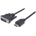 Manhattan 372503 adapter kablowy 1,8 m HDMI Typu A (Standard) DVI-D Czarny - 2129676