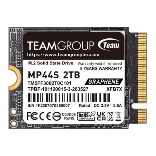 Dysk SSD Team Group MP44S 2TB M.2 PCIe NVMe Gen4 x4 2230 (5000/3500) - 1939890