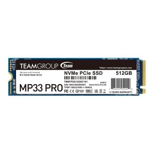Dysk SSD Team Group MP33 PRO 512GB M.2 PCIe NVMe Gen3 x4 2280 (2400/2100) - 1939907