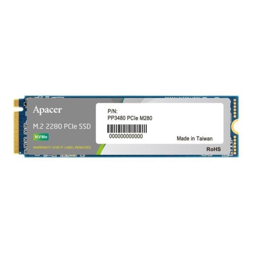 Dysk SSD Apacer PP3480 512GB M.2 PCIe NVMe Gen3 x4 2280 (2400/1700 MB/s), TLC 3D NAND - 1939781