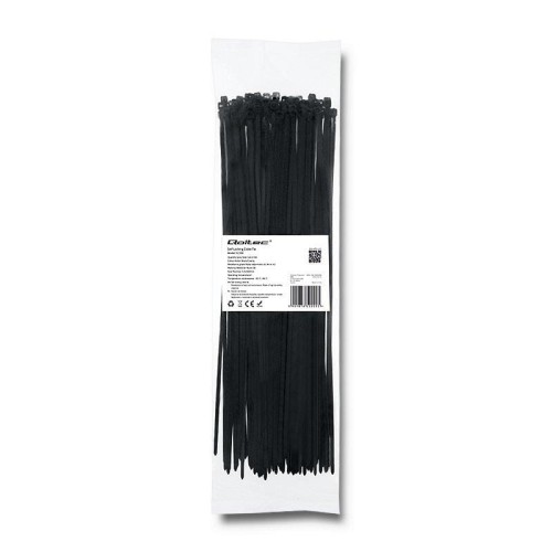 Opaska zaciskowa Qoltec 3.6*300 | 100szt | nylon UV | Czarna - 973795
