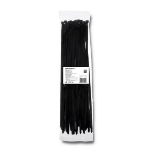 Opaska zaciskowa Qoltec | 7.2*400 | 50szt | nylon UV | Czarna