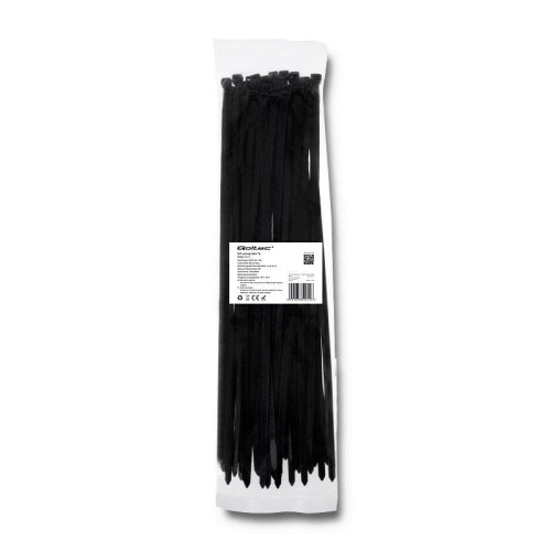 Opaska zaciskowa Qoltec | 7.2*400 | 50szt | nylon UV | Czarna - 973806