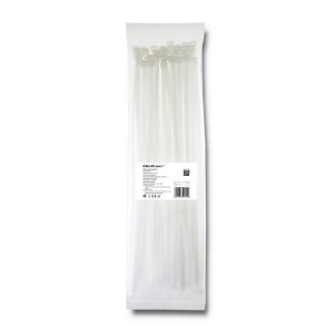 Opaska zaciskowa Qoltec | 7.2*400 | 50szt | nylon UV | Biała