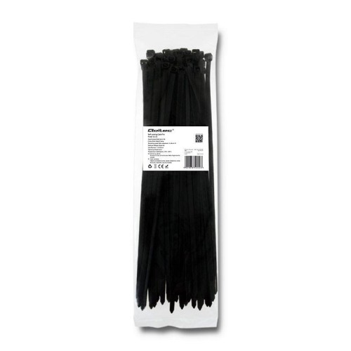 Opaska zaciskowa Qoltec | 7.2*350 | 50szt | nylon UV | Czarna - 973805