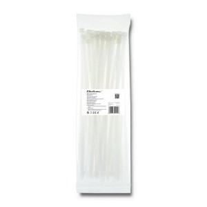 Opaska zaciskowa Qoltec | 7.2*350 | 50szt | nylon UV | Biała