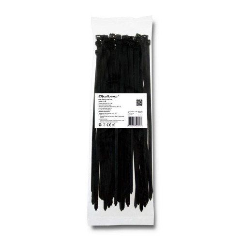Opaska zaciskowa Qoltec | 7.2*300 | 50szt | nylon UV | Czarna - 973804