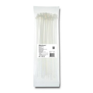 Opaska zaciskowa Qoltec | 7.2*300 | 50szt | nylon UV | Biała