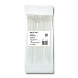 Opaska zaciskowa Qoltec | 7.2*200 | 50szt | nylon UV | Biała