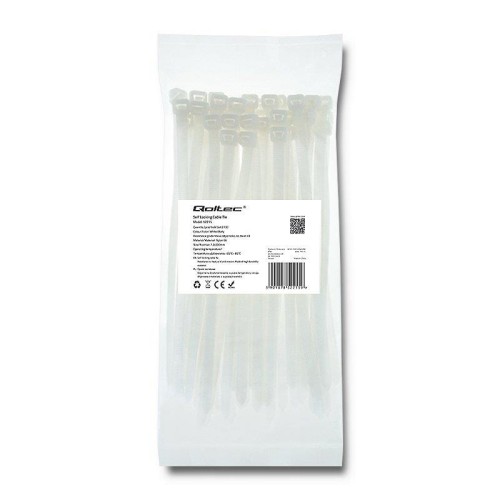 Opaska zaciskowa Qoltec | 7.2*200 | 50szt | nylon UV | Biała - 973818