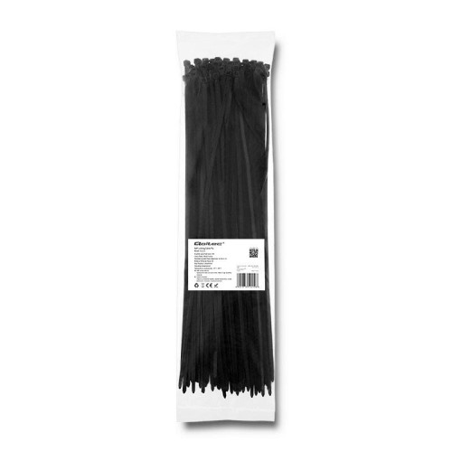 Opaska zaciskowa Qoltec | 4.8*400 | 100szt | nylon UV | Czarna - 973801