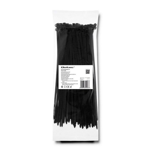 Opaska zaciskowa Qoltec | 4.8*250 | 100szt | nylon UV | Czarna - 973798