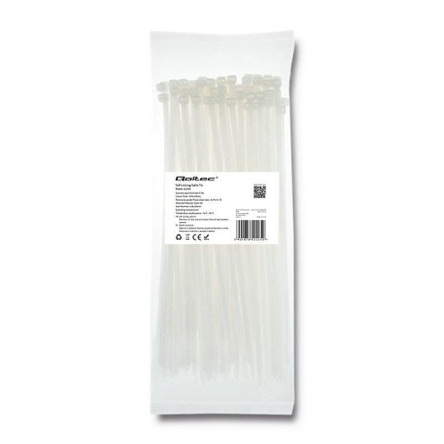 Opaska zaciskowa Qoltec | 4.8*250 | 100szt | nylon UV | Biała - 973814