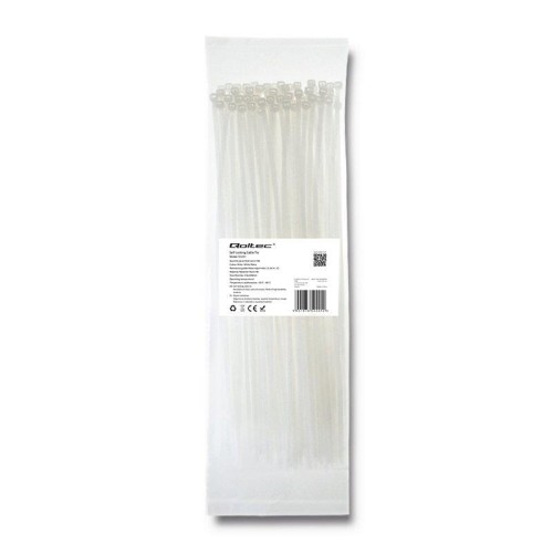 Opaska zaciskowa Qoltec | 3.6*300 | 100szt | nylon UV | Biała - 973812