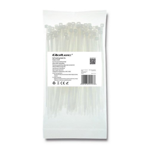 Opaska zaciskowa Qoltec | 3.6*150 | 100szt | nylon UV | Biała - 973810