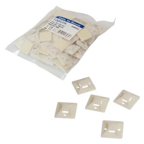 Mocowanie opasek zaciskowych LogiLink KAB0043 25 x 25 mm, samoprzylepne - 973176