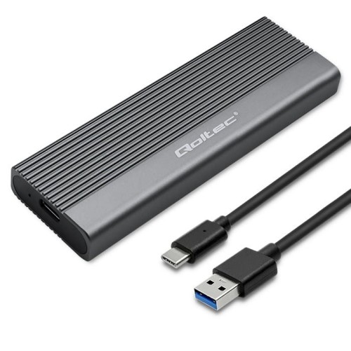 Obudowa/kieszeń Qoltec na dysk SSD M.2 | SATA | NGFF | USB-C | | Super speed 6Gb/s | 2TB | Szary - 2191301