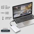 Obudowa/kieszeń Qoltec na dysk SSD HDD 2.5" | SATA | USB 3.0 | Super speed 5Gb/s | 2TB | Srebrny - 2039536
