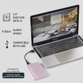 Obudowa/kieszeń Qoltec na dysk SSD HDD 2.5" | SATA | USB 3.0 | Super speed 5Gb/s | 2TB | Różowy - 2039526