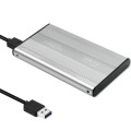 Obudowa/kieszeń Qoltec do dysków HDD SSD 2.5" SATA3 | USB 3.0 | Srebrny - 2039523