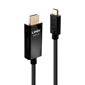 Lindy 43292 adapter kablowy 2 m USB Type-C HDMI Typu A (Standard) Czarny