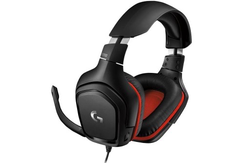 Słuchawki z mikrofonem Logitech G332 czarno-czerwone - 2127116
