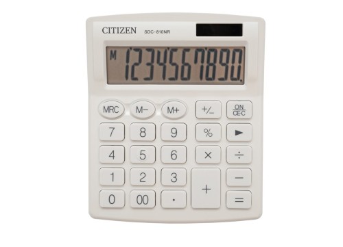 CITIZEN SDC-810NRWHE Kalkulator biurowy 10-cyfrowy, 127x105mm, biały - 2188434
