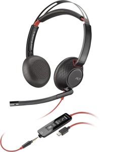 Słuchawki z mikrofonem Poly Blackwire 5220 Stereo USB-C Headset + 3,5mm jack + adapter USB-C/A