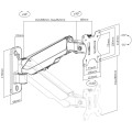 Uchwyt ścienny LCD/LED Techly 17"-32", 8kg, sprężyna gazowa, czarny - 2197290
