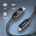 AXAGON BUCM4X-CM10AB USB-C do USB-C, USB4 Gen 3×2, 1 m, PD 240W, 8K HD, ALU, w oplocie - czarny - 2199998