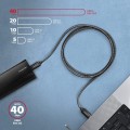 AXAGON BUCM4X-CM10AB USB-C do USB-C, USB4 Gen 3×2, 1 m, PD 240W, 8K HD, ALU, w oplocie - czarny - 2200003