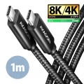 AXAGON BUCM4X-CM10AB USB-C do USB-C, USB4 Gen 3×2, 1 m, PD 240W, 8K HD, ALU, w oplocie - czarny - 2199997