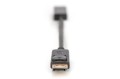 Kabel adapter DIGITUS DisplayPort, DP-HDMI typA, M/Ż 0,15m, DP 1.2 - 1124929