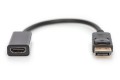 Kabel adapter DIGITUS DisplayPort, DP-HDMI typA, M/Ż 0,15m, DP 1.2 - 1208713