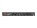 Listwa zasilająca Lanberg do RACK 1U 10A PDU 7x Schuko 2m czarna - 2206141
