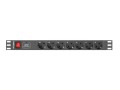 Listwa zasilająca Lanberg do RACK 1U 10A PDU 7x Schuko 2m czarna - 1125738