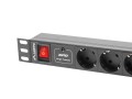 Listwa zasilająca Lanberg do RACK 1U 10A PDU 7x Schuko 2m czarna - 1125737