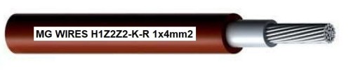 Przewód fotowoltaiczny // MG Wires // 1x4mm2, 0,6/1kV czerwony H1Z2Z2-K-R-4mm2 RD, szpula 500m - 2191607