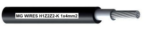 Przewód fotowoltaiczny // MG Wires // 1x4mm2, 0,6/1kV czarny H1Z2Z2-K-4mm2 BK, opakowanie 100m - 2191608