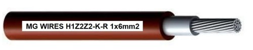 Przewód fotowoltaiczny // MG Wires // 1x6mm2, 0,6/1kV czerwony H1Z2Z2-K-R-6mm2 RD, opakowanie 100m - 2191610