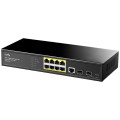 Cudy GS2008PS2 łącza sieciowe Zarządzany L2 Gigabit Ethernet (10/100/1000) Obsługa PoE Czarny - 2192063