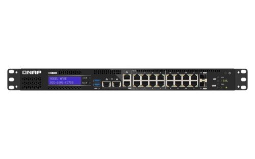 Qnap QGD-1602-C3758-16G, 8x 2.5GbE, 8x 1GbB, 2 SFP+ 10GbE, Intel Atom C3758, 16GB, Equipped with QTS, 2 X 2.5" SSD/HDD, 2 x PCIe Gen 3 slots, 2 X USB3.0 - 2067430