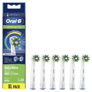 Wymienne główki szczoteczki Oral-B CrossAction | EB50RB-6 | Głowy | Dla dorosłych | Liczba główek szczoteczki w zestawie: 6 | Biały