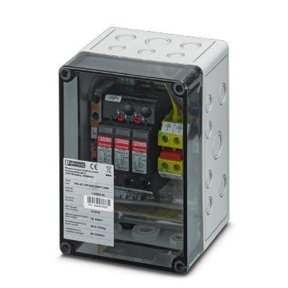 Skrzynka z ogranicznikami przepięć dla 1 MPPT / Phoenix-Contact / 1000DC / 1MPP-SPD-S / box 1 MPPT / 1182566 / Ogranicznik przepięć typ T1/T2 w szczelnej (IP65) obudowie z wyprowadzonymi przepustami ( - 2123351