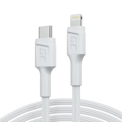 Green Cell PowerStream - Kabel Przewód USB-C - Lightning 100 cm Power Delivery certyfikat Apple MFi (biały) - 2210702