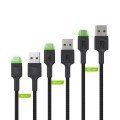 GREENCELL 3x Cable GC Ray USB-C 30cm 120cm 200cm green LED backlight Ultra Charge QC 3.0 - 2210738